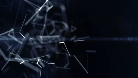 Abstract geometrical background blue plexus with moving lines and dots. looping Stock Footage 87306081