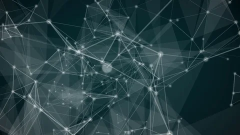 Abstract geometrical background with moving lines and dots. Plexus Stock Footage 79058598