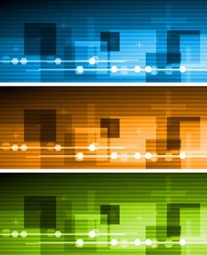 Abstract geometrical banners. Tech vector eps 10 Abstract geometrical bann... Stock Photos