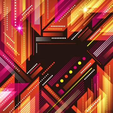 Abstract geometrical cityscape frame background Stock Illustration