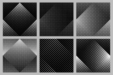 Abstract geometrical diagonal square pattern background design set Stock Illustration