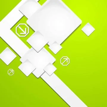 Abstract geometrical elements on the green backdrop. Vector tech design ep... Stock Photos