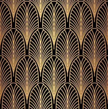 Abstract geometrical golden seamless pattern Stock Illustration