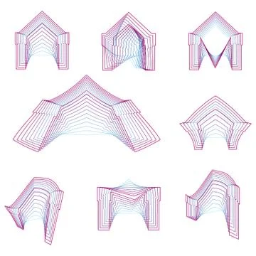 Abstract geometrical line vector icons for arch イラスト素材