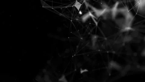 Abstract Geometrical Network with Glowing Particle Connections Stock Footage 341780722