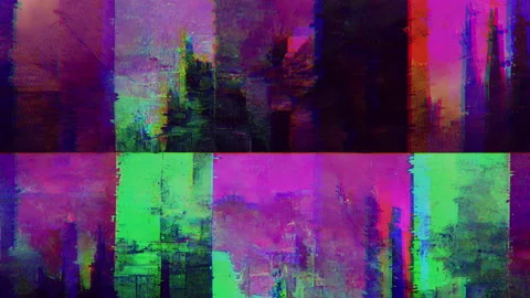 Abstract Geometrical Pattern Glitch. Moving seamless glitches. Magic movements Stock Footage 208046774