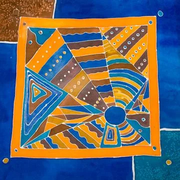Abstract geometrical pattern on silk Foto stock
