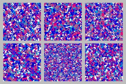 Abstract geometrical random triangle pattern background set Stock Illustration