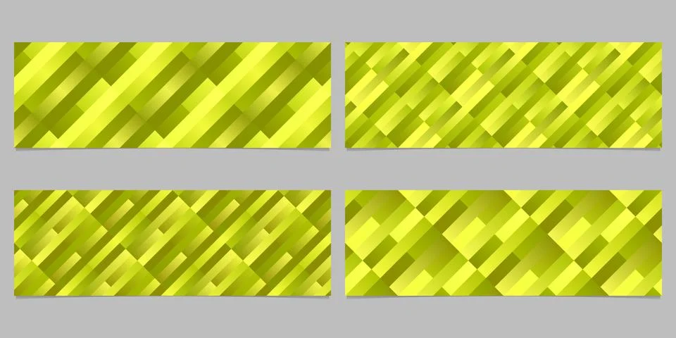 Abstract geometrical rectangle pattern banner background set Stockillustratie