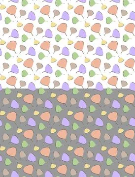 Abstract geometrical seamless pattern. Leaf organic shapes elements in pastel Stock Illustration