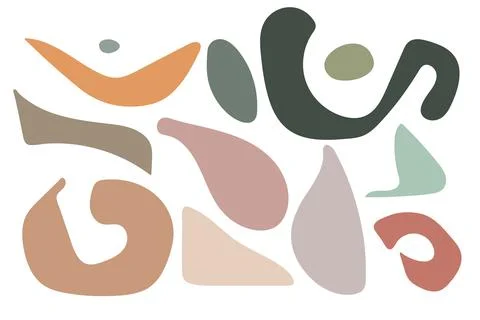 Abstract geometrical shape set. Hand drawn various shapes. Modern illustration Stock Illustration