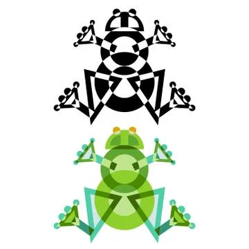 Abstract geometrical style frog. イラスト素材