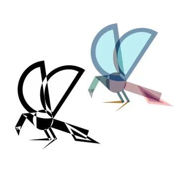 Abstract geometrical style insect. 库存插图