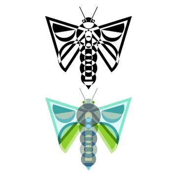 Abstract geometrical style insect. イラスト素材