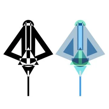 Abstract geometrical style stingray. 스톡 일러스트