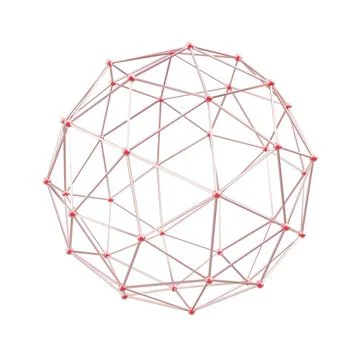 Abstract geometrical wire shape isolated on white background Illustrazione stock