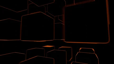 Abstract geometry 3d render, intro background, glow and rotate in black Vidéo 276371705