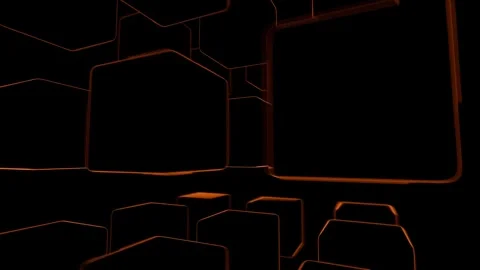 Abstract geometry 3d render, intro background, glow and rotate in black Vidéo 276438911