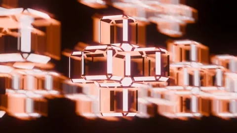 Abstract geometry 3d render, intro background, glow and rotate in black Vidéo 276439004