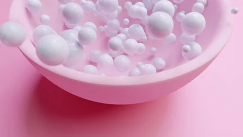 Abstract geometry animation with white balls and rose plate Video stock 170697272