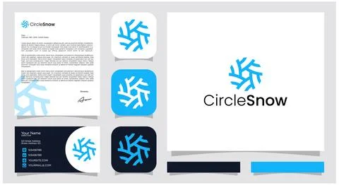 Abstract geometry circle ice snow design inspiration premium Stock Illustration