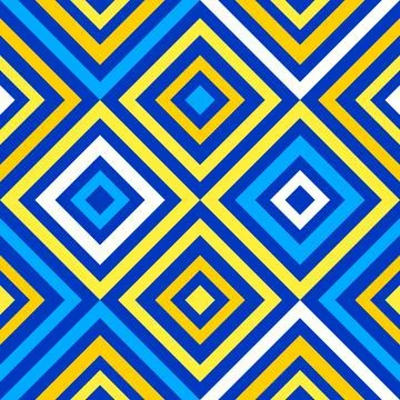 Abstract geometry, crazy colorful lines in blue and yellow colors, diamond .. Stock Illustration