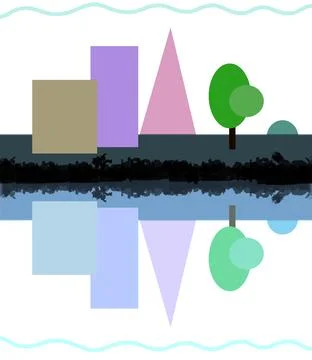 Abstract geometry figures making up a static composition with stability Stock Illustration