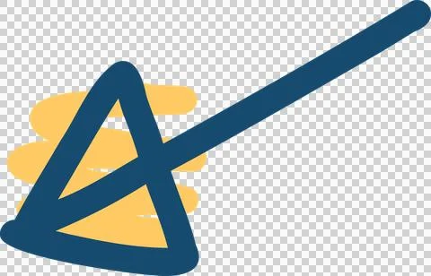 Abstract geometry is forming vector art with yellow loops and blue scribble on Illustrazione stock