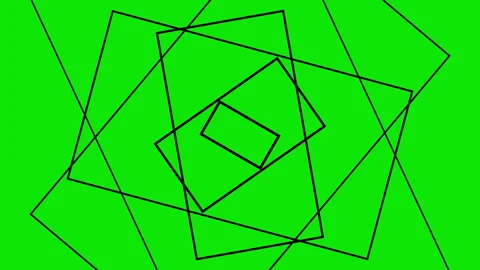 Abstract geometry green screen, outlines of rectangle figures. Visual decoration Stock Footage 248768098