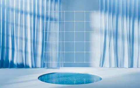Abstract geometry interior background, 3d rendering. Ilustración de archivo
