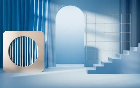 Abstract geometry interior background, 3d rendering. Ilustración de archivo