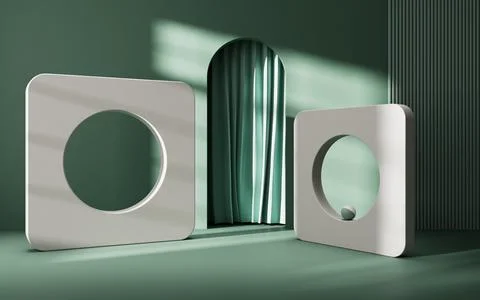 Abstract geometry interior background, 3d rendering. Ilustración de archivo