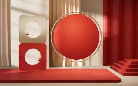 Abstract geometry interior background, 3d rendering. Ilustración de archivo