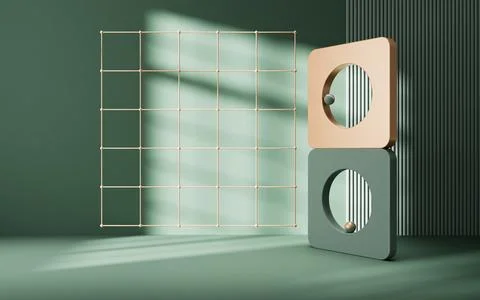 Abstract geometry interior background, 3d rendering. Ilustración de archivo
