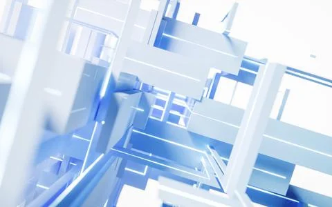 Abstract geometry line structure, 3d rendering. Stock Illustration