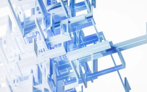 Abstract geometry line structure, 3d rendering. Stock Illustration