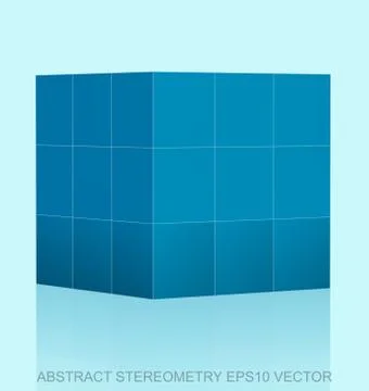 Abstract geometry: low poly Blue Cube. EPS 10, vector Stock Illustration