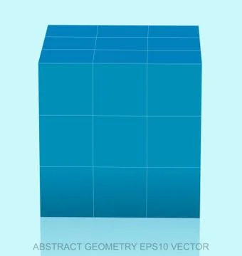 Abstract geometry: low poly Blue Cube. EPS 10, vector 스톡 일러스트