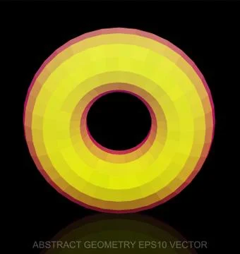 Abstract geometry: low poly Yellow Torus. EPS 10, vector イラスト素材