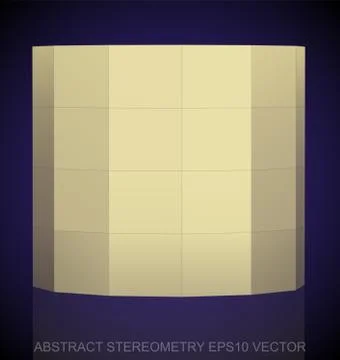 Abstract geometry: low poly Yellow Cylinder. EPS 10, vector Ilustração Stock