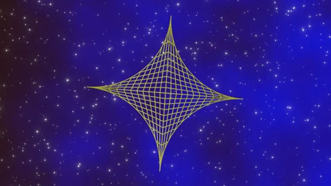 Abstract geometry mandala on blue sky background background. HD footage. Vidéo 329931246