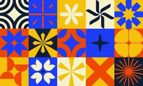 Abstract geometry minimalistic pattern with simple shape and figure, colorf.. Stock Illustration