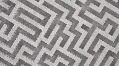 Abstract geometry, modern minimalist background, white maze, labyrinth concep Stock Illustration