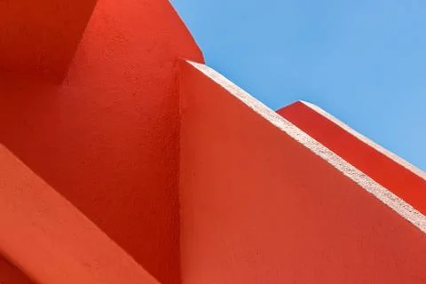 Abstract geometry of orange rugger bending Stock Photos