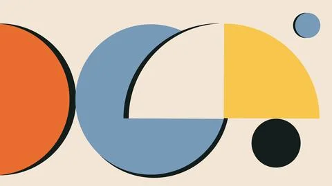 Abstract Geometry with Overlapping Background Stock-Illustration