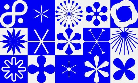 Abstract geometry pattern with silhouette basic figures, extraordinary grap.. Stock Illustration