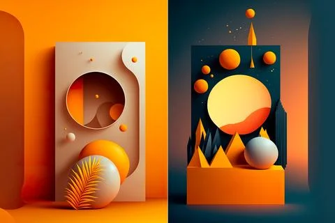 Abstract geometry posters with minimal architectural elements . abstract il.. イラスト素材