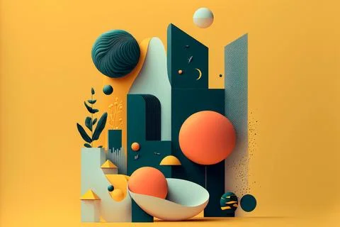 Abstract geometry posters with minimal architectural elements . abstract il.. Stock Illustration