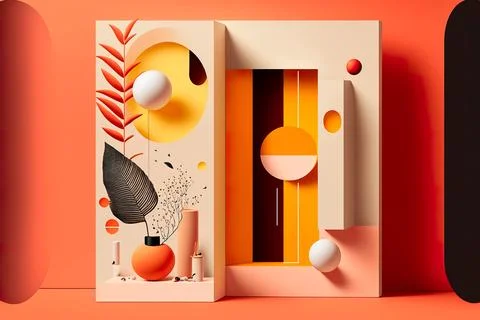 Abstract geometry posters with minimal architectural elements . abstract il.. Illustrazione stock