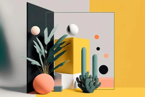 Abstract geometry posters with minimal architectural elements . abstract il.. Stock Illustration